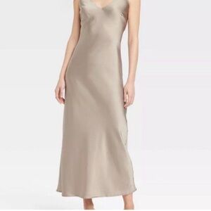 a new day Taupe Slip Midi Dress